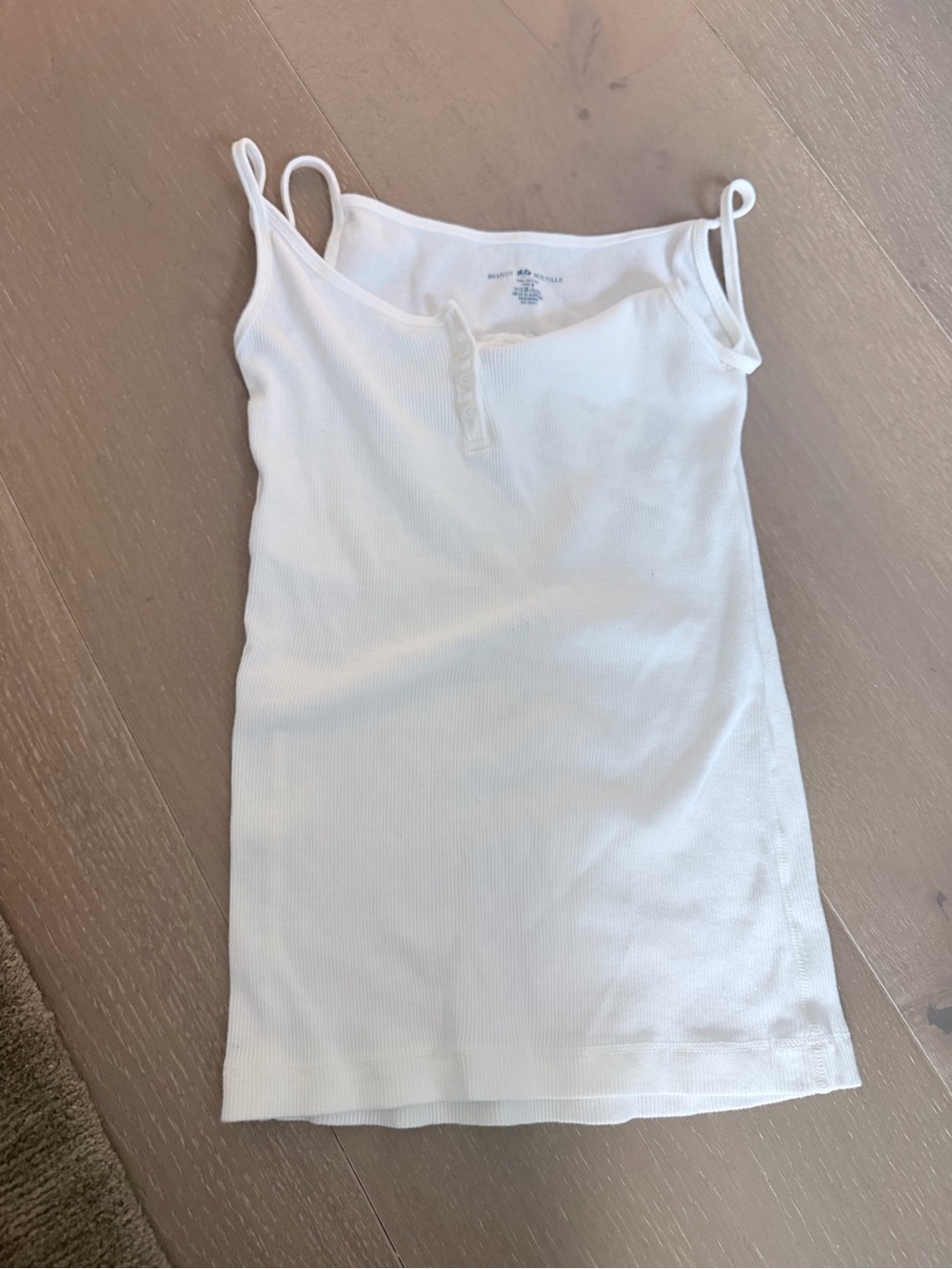 Brandy Melville White Ribbed Henley Cami